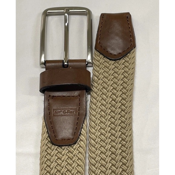 Nike Golf G Flex Woven Belt Mens Beige Stretch Large 40-42" - Picture 1 of 5